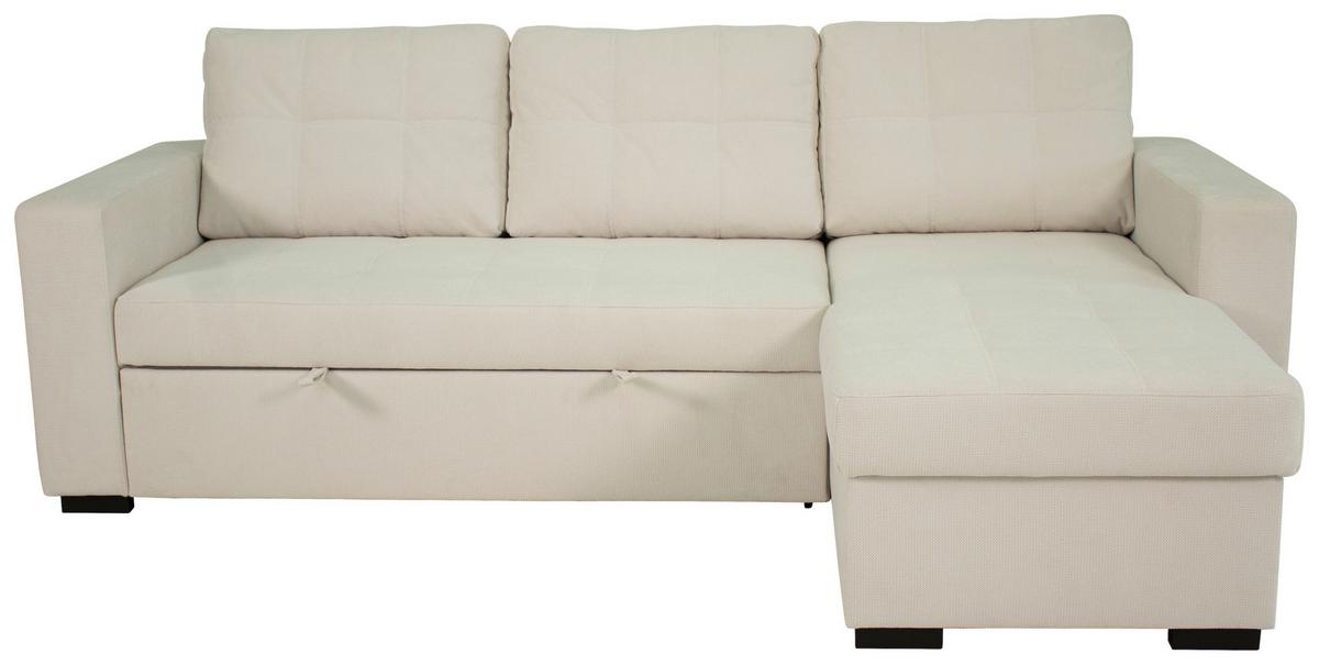 Sedačka TURIN, obojstranná, slonovinová tk. CROWN - slonovinová, Trend, kov/drevo (239/160cm)