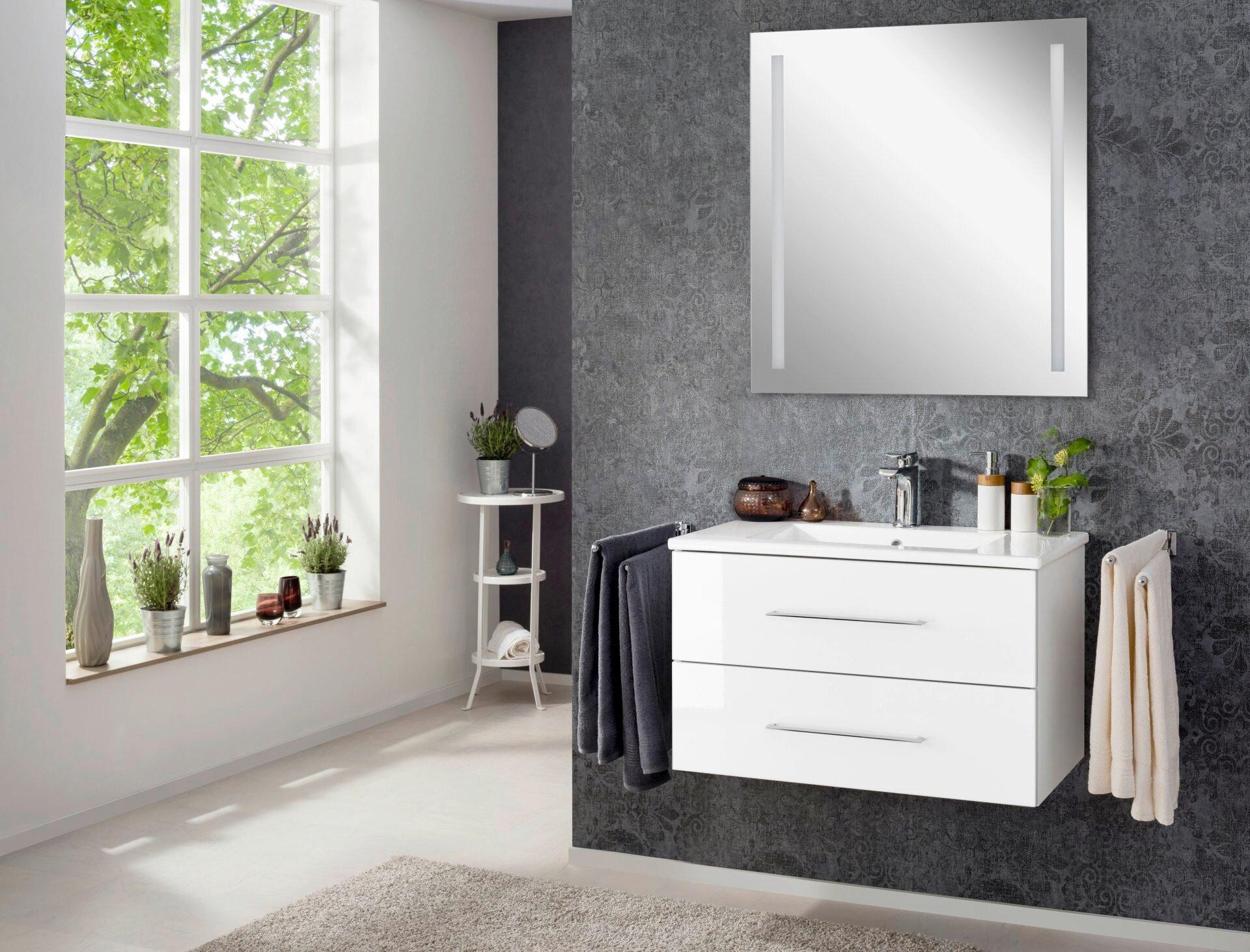 Badezimmer B.Perfekt Weiß 3-Teilig - Weiß, Basics, Keramik/Holzwerkstoff (82cm) - MID.YOU