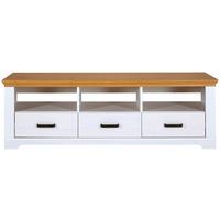 TV-Lowboard Maluno B: 166 cm Kiefer massiv Weiß - Eichefarben/Weiß, MODERN, Holz (166/53/48cm) - Livetastic