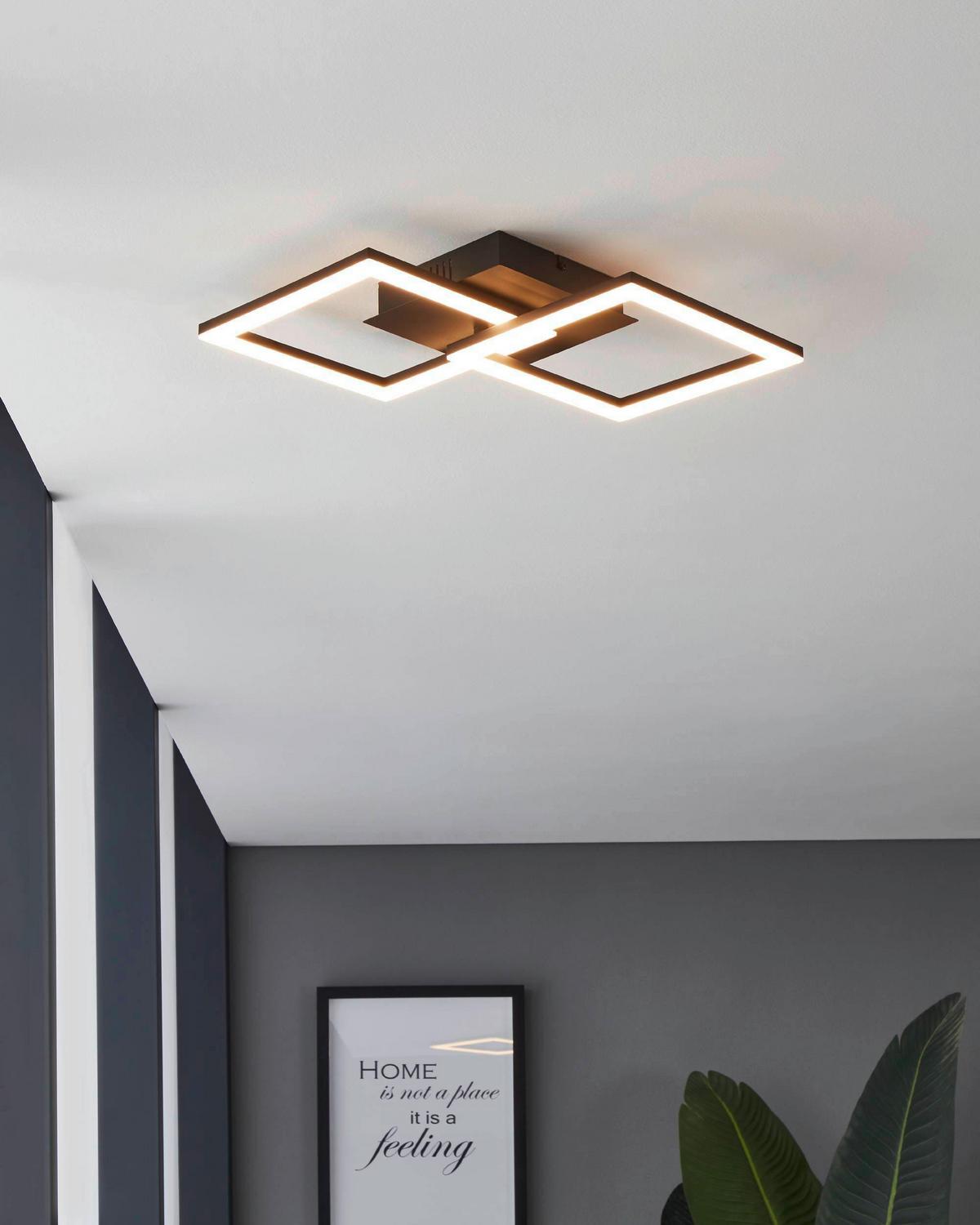 LED-DECKENLEUCHTE 75753_RGBIC - Schwarz/Weiß, Design, Kunststoff/Metall (52,5/31/8cm) - Eglo