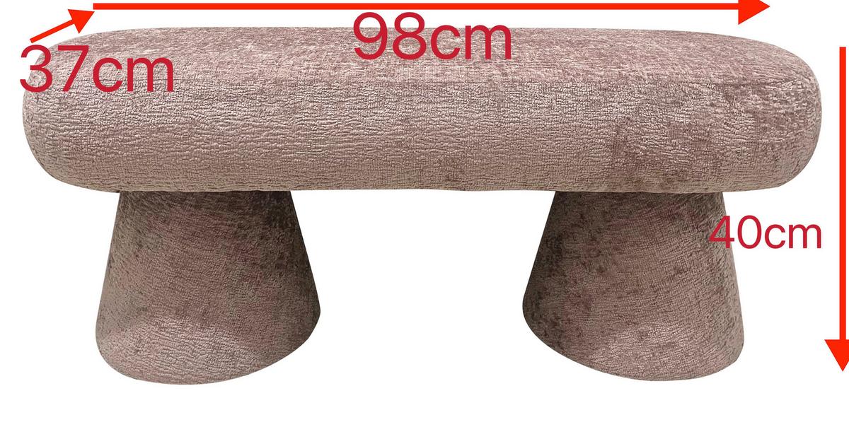 SEDACÍ LAVICE MONTY -TREND- - růžová, Romantický / Rustikální, kompozitní dřevo/textil (98/37/40cm) - Premium Living