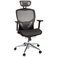 Bürostuhl Venus One Schwarz/dunkelgrau - Dunkelgrau/Silberfarben, Basics, Kunststoff/Textil (61/148/48cm) - MID.YOU