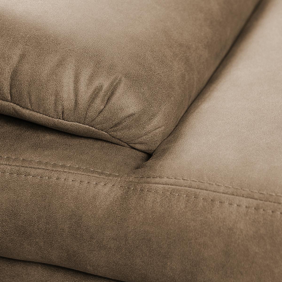 3-Stizer-Sofa Jovanna Schlammfarben B: 218 cm - Schlammfarben/Schwarz, Design, Textil (218/78/88cm) - MID.YOU