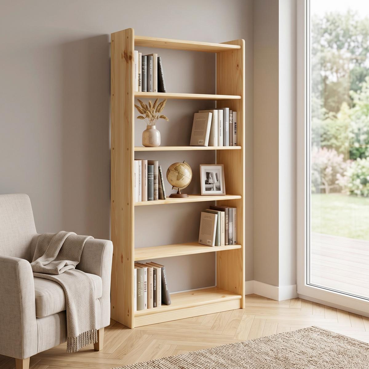 REGAL Naturfarben B: 80cm - Naturfarben, Natur, Holz (80/170/30cm) - Livetastic