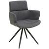 Armlehnstuhl Elis Webstoff Anthrazit, B: 62 cm - Anthrazit/Schwarz, KONVENTIONELL, Textil/Metall (62/89/62cm) - Livetastic