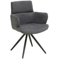 Armlehnstuhl Elis Webstoff Anthrazit, B: 62 cm - Anthrazit/Schwarz, KONVENTIONELL, Textil/Metall (62/89/62cm) - Livetastic