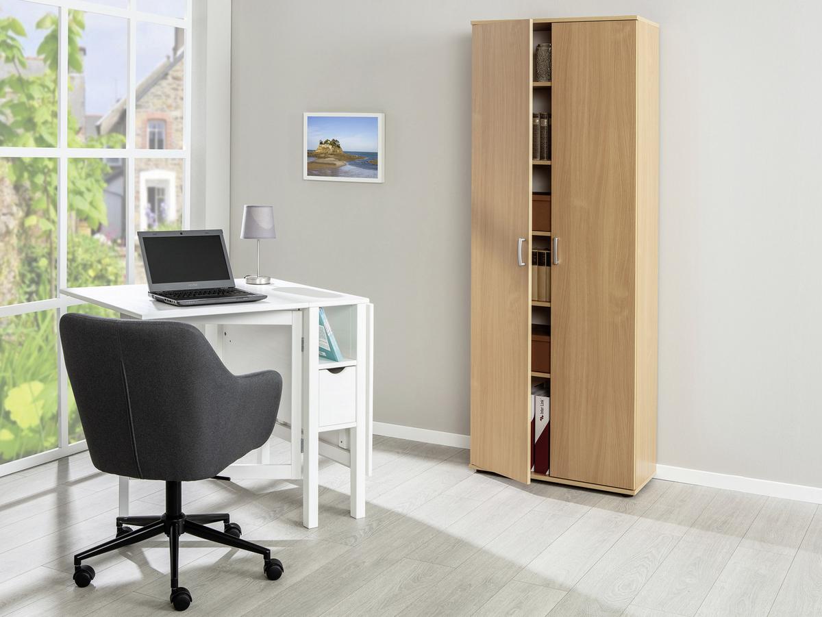 Mehrzweckschrank Vetra Buchefarben Dekor 70x189 cm - Buchefarben/Schwarz, Basics, Holzwerkstoff (70/189/34cm) - MID.YOU