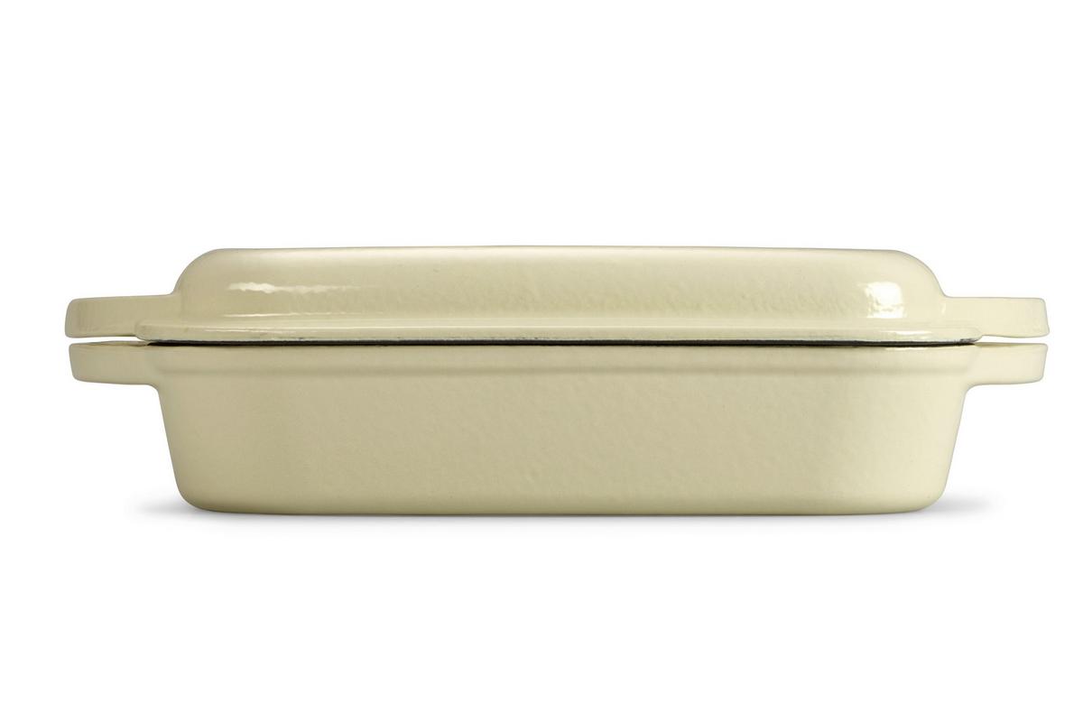 Bräter mit Deckel B/H/T: ca. 25,5x6x31 cm - Creme, Basics, Metall (25,5/6/31cm) - Echtwerk