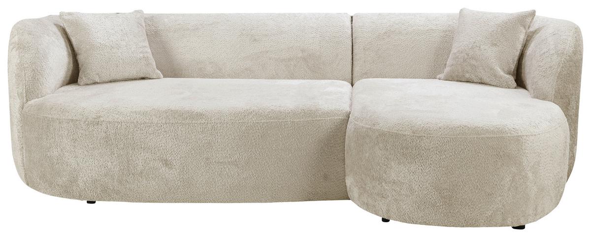 Ecksofa Flick Weiß/schwarz, 264 Cm - Schwarz/Weiß, Design, Textil (264/143cm) - MID.YOU