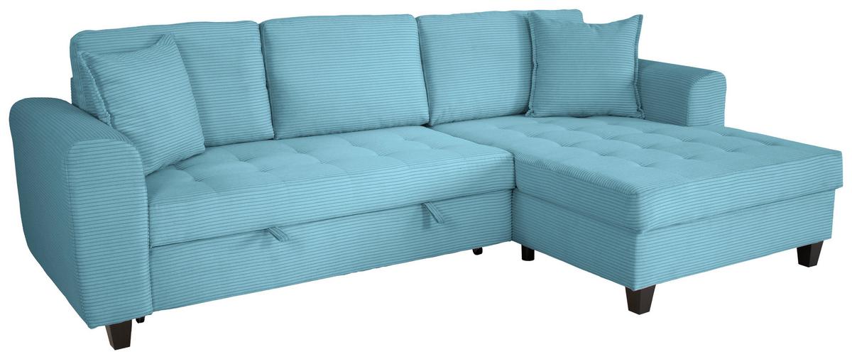 Ecksofa Moritz Hellblau S: ca. 265x155 cm - Hellblau, Trend, Textil (265/155cm)