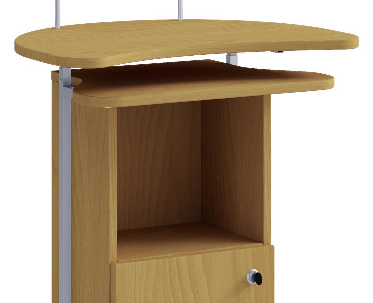 Stehpult Mit Stauraum + Rollen B 56 H 12 Cm Komil Buche Dekor - Buchefarben, Basics, Holzwerkstoff (56/41/93cm) - MID.YOU