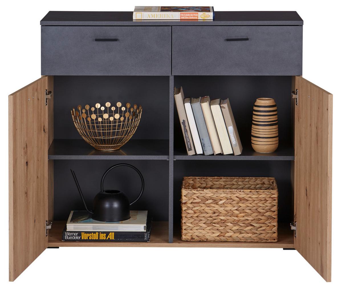 Kommode 100 cm Duos, Eiche Dekor/Matera - MODERN, Holzwerkstoff (100/89,4/40cm)