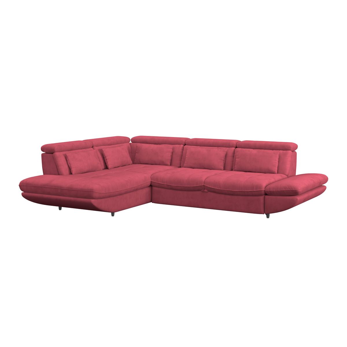 Ecksofa mit Schlaffunktion Park Koralle - Koralle/Schwarz, MODERN, Textil (233/311cm) - Luca Bessoni