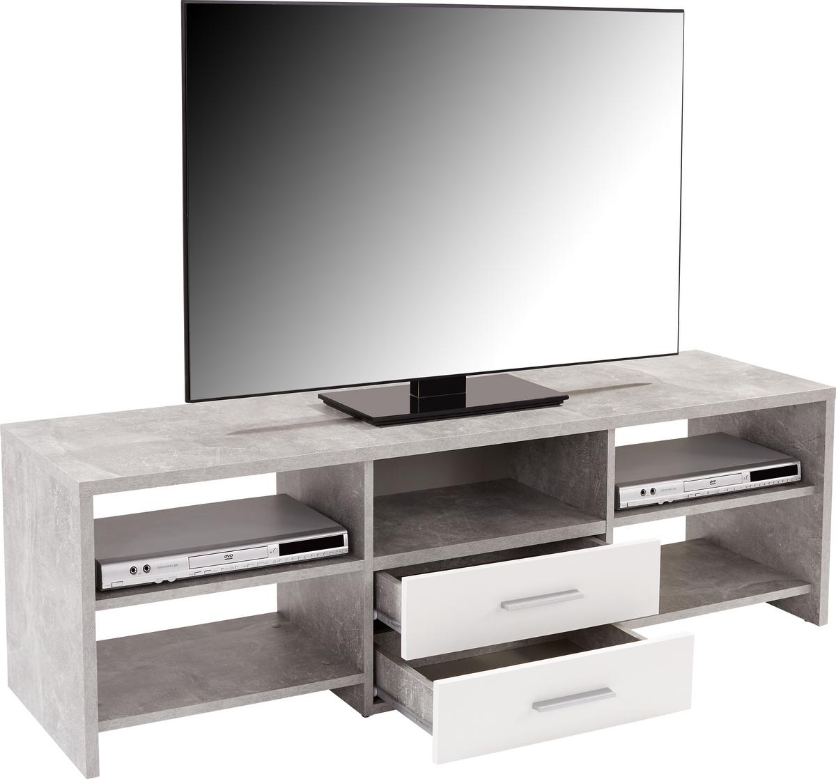 TV-Lowboard Tico B: 150 cm Grau, Weiß - Schwarz/Weiß, MODERN, Holz (150/45/40cm)