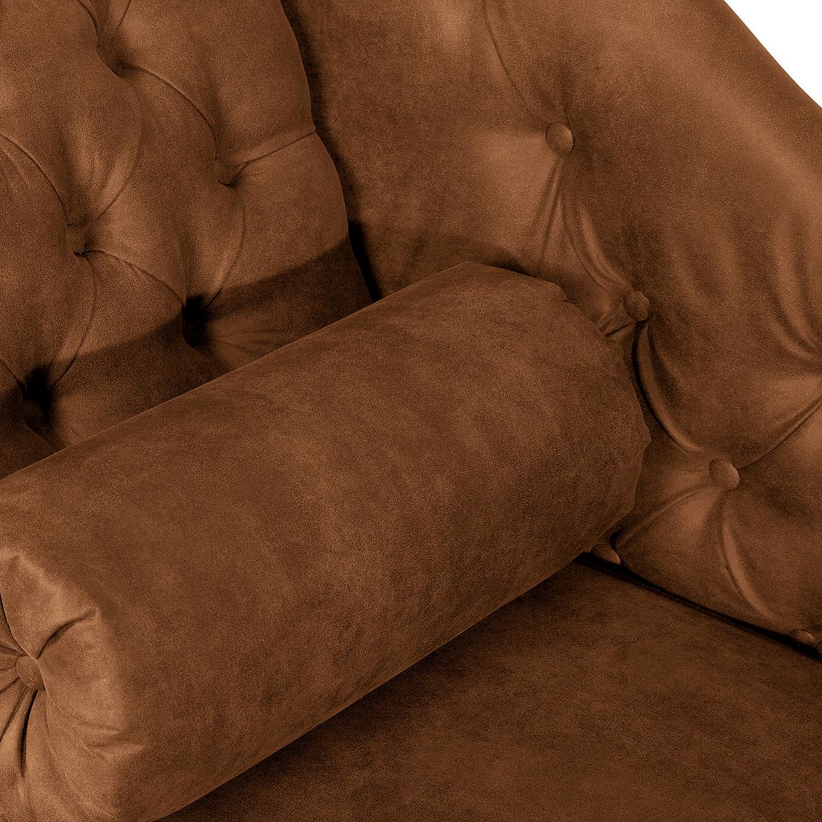 Récamiere Pako Cognac B: 185cm - Cognac/Braun, Design, Textil (185/93/75cm) - Livetastic