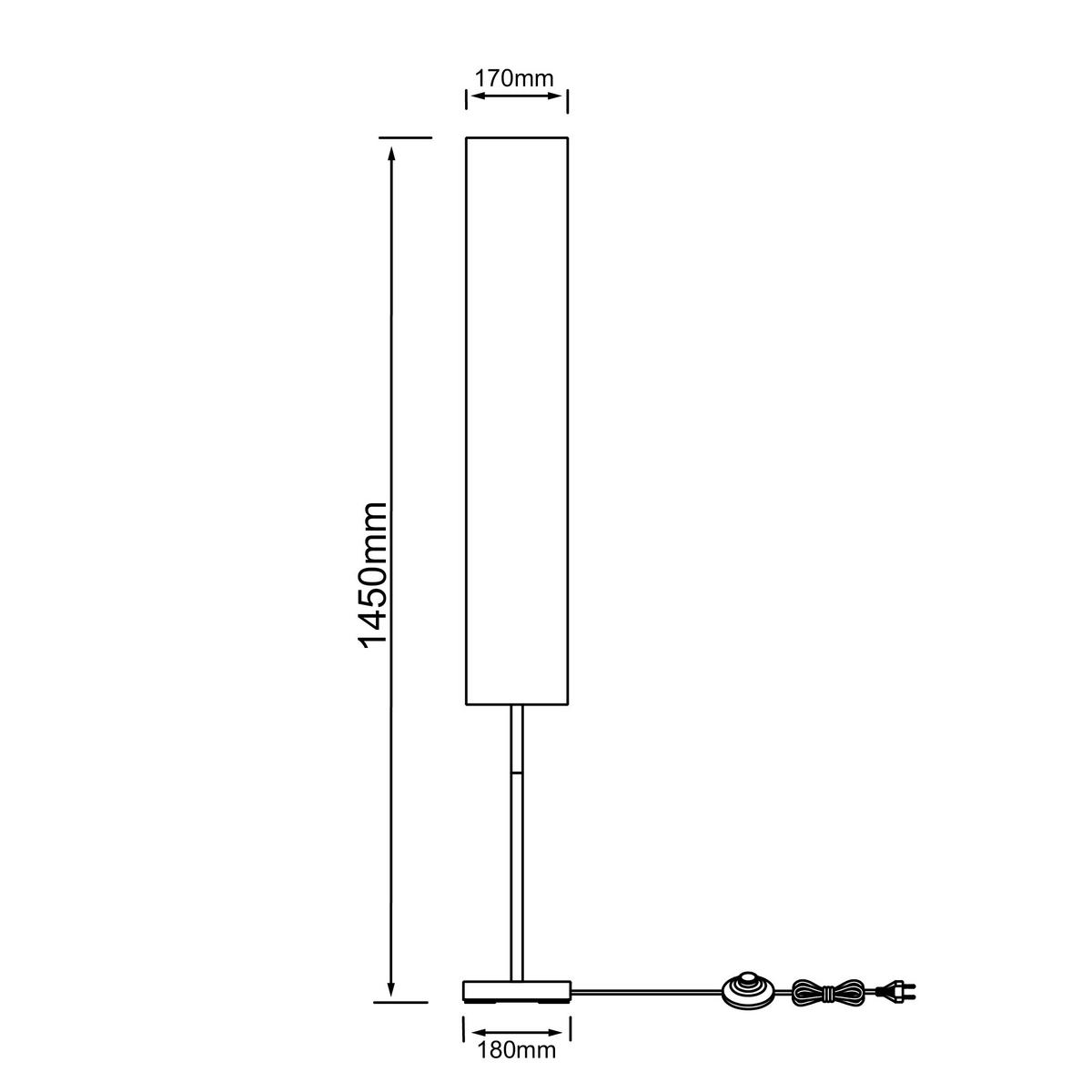 Stehleuchte 92603/75 Nerva - Titanfarben/Weiß, Basics, Papier/Metall (18/145cm) - Brilliant