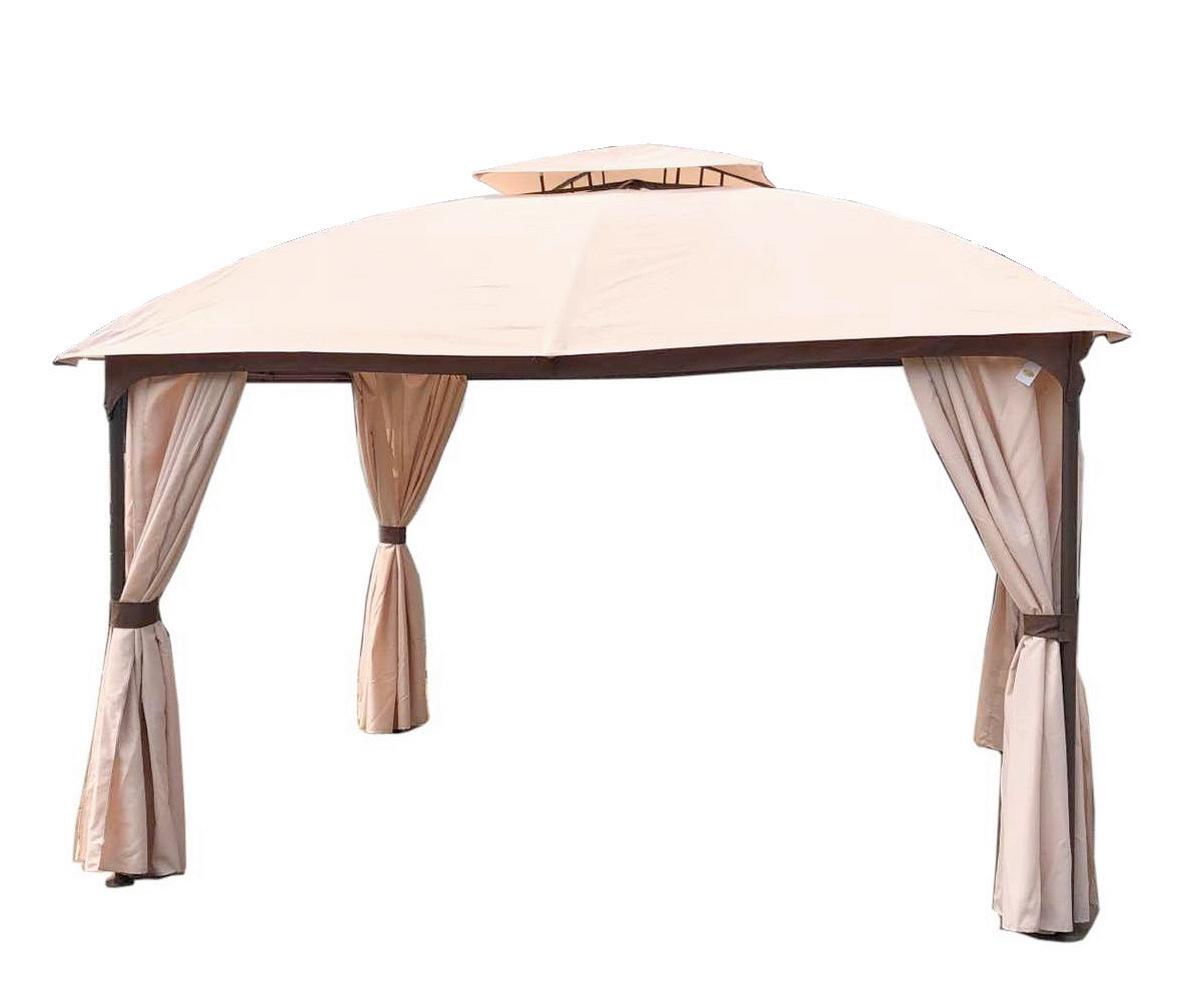 Pavillon Pires - Beige/Silberfarben, Basics, Kunststoff/Metall (360/270/300cm) - Gardenson