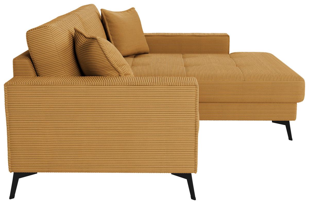 Ecksofa Ted Senfgelb S: 228x174 Cm - Senfgelb/Schwarz, Trend, Textil (228/174cm)