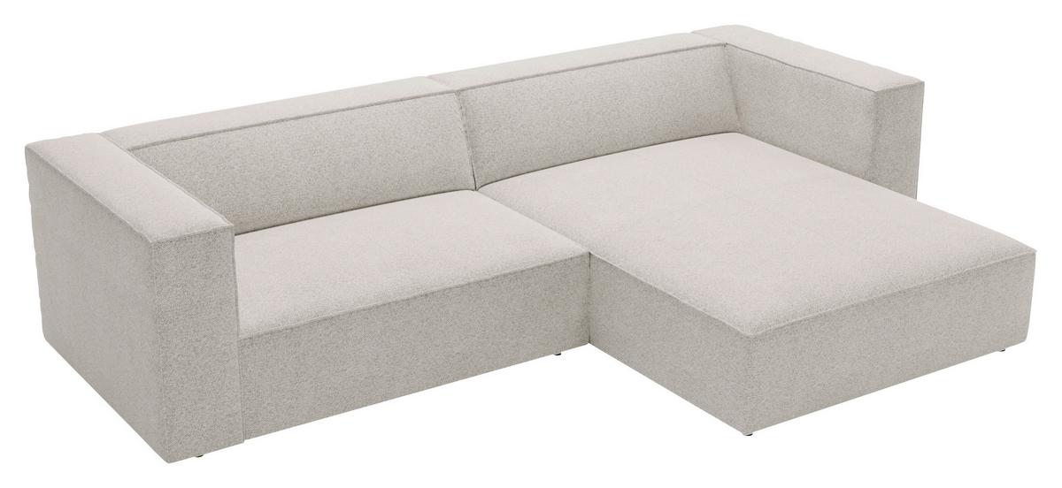 Ecksofa Arona Hellgrau 278x68 Cm - Hellgrau/Schwarz, Design, Textil (278/174cm) - Livetastic