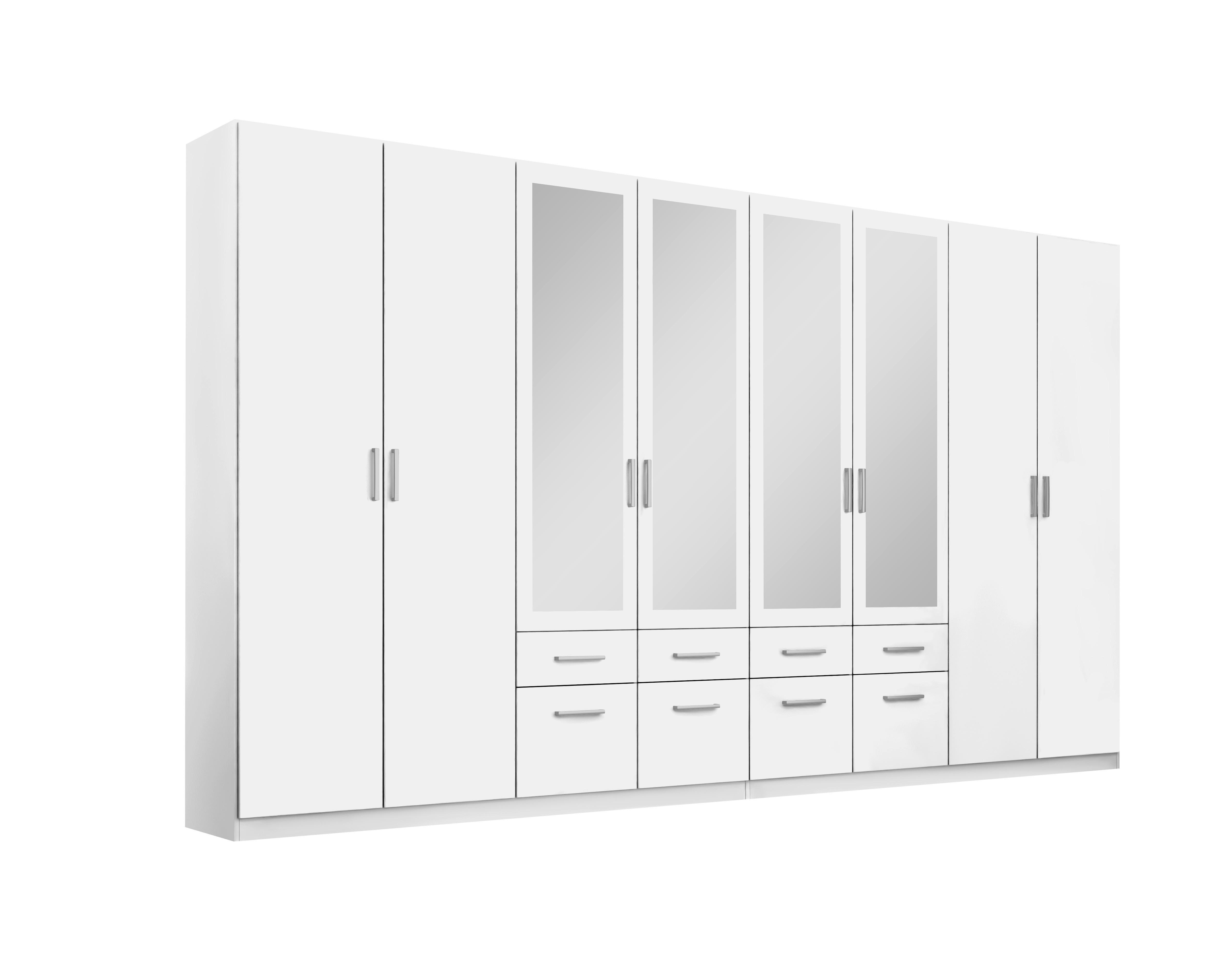 Drehtürenschrank mit Spiegel 360cm Bingen Weiß - Weiß, MODERN, Holzwerkstoff (360/229/54cm) - Rauch Möbel