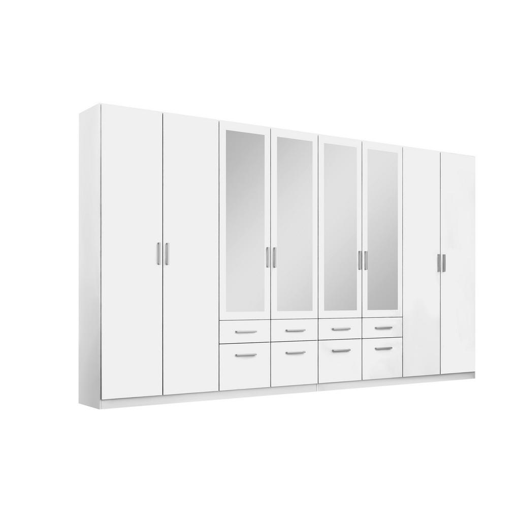 Drehtürenschrank mit Spiegel 360cm Bingen Weiß