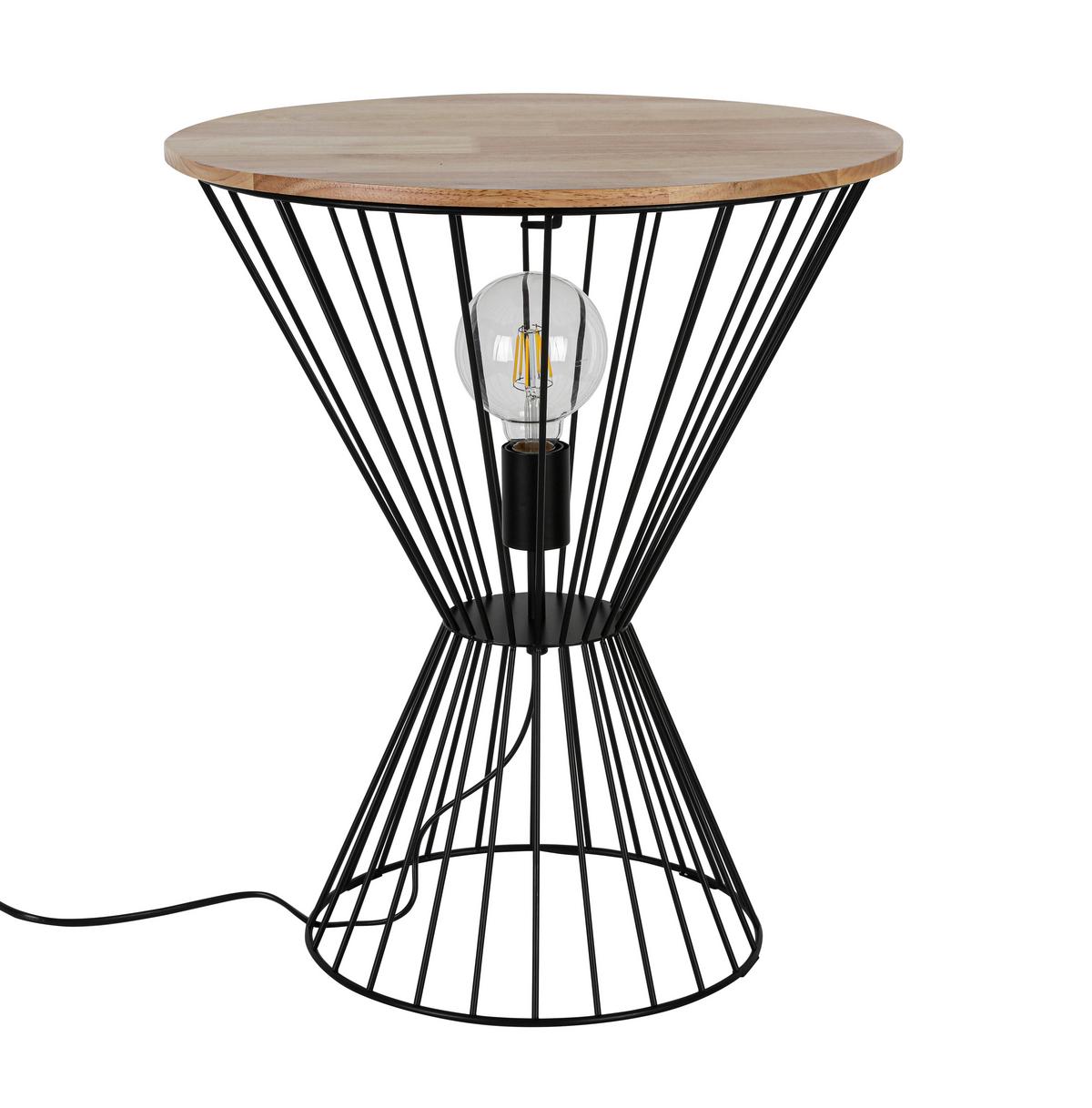 STOLNÍ LAMPA TABLE - černá/barvy dubu, Moderní, kov/dřevo (45/54cm) - Mömax