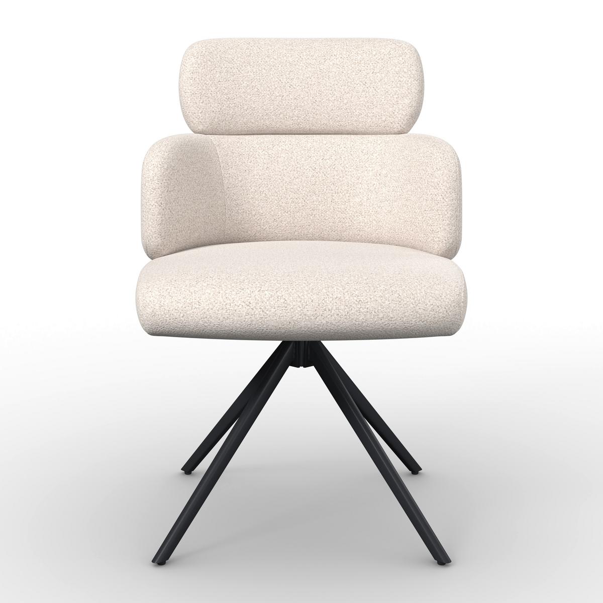 STOLIČKA S PODRÚČKAMI KARO - čierna/krémová, Modern, kov/textil (58/88/65cm) - Bessagi Home