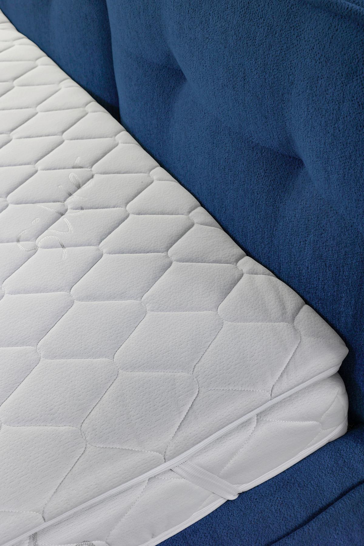 Polsterbett Mit Lattenrost Lacjo Blau 180x200 Cm - Blau/Beige, LIFESTYLE, Holz/Holzwerkstoff (180/200cm) - Livetastic