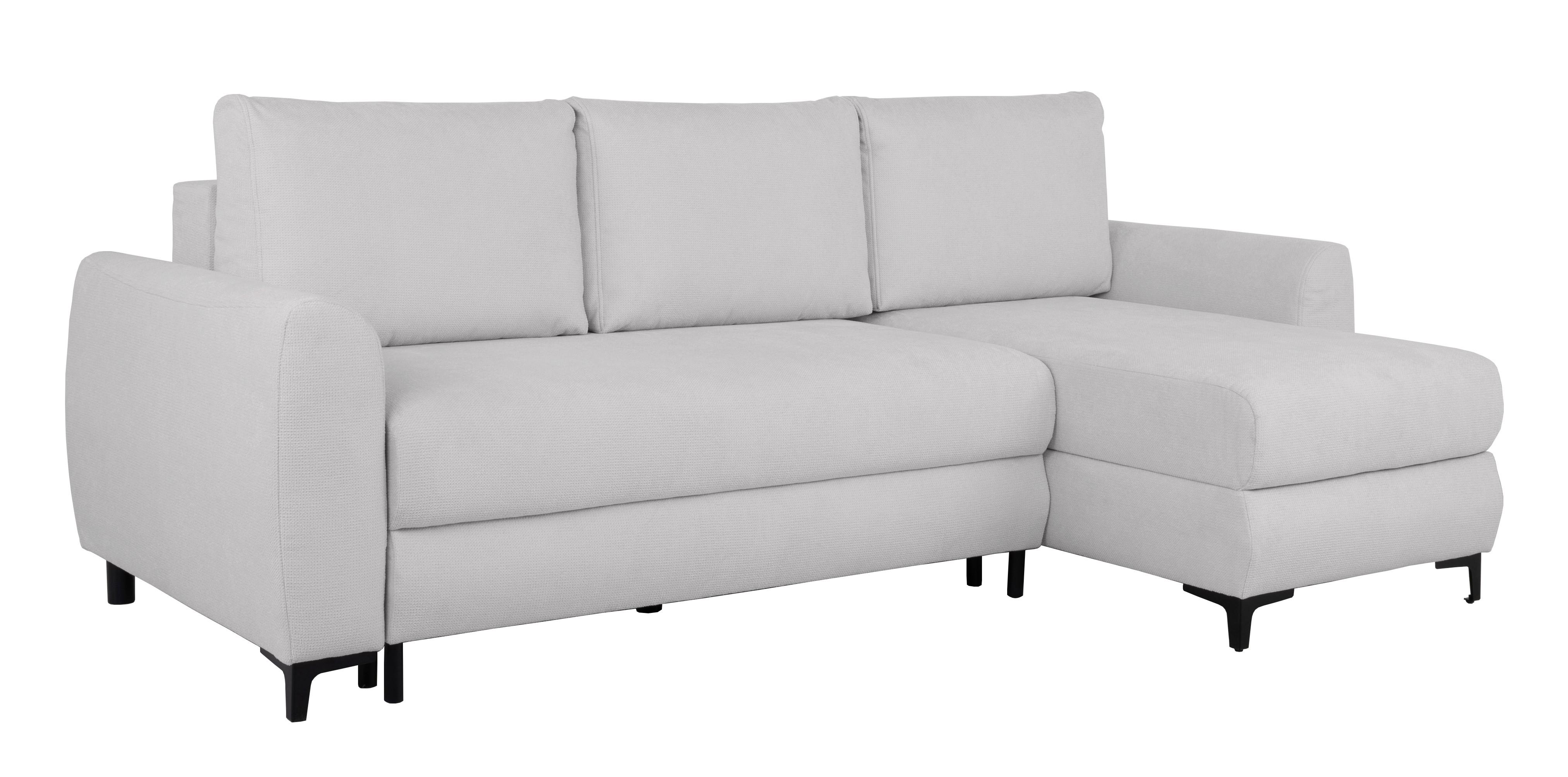 Ecksofa Moli, Grau S: 236x148 cm - Schwarz/Grau, Design, Textil (236/148cm) - MID.YOU