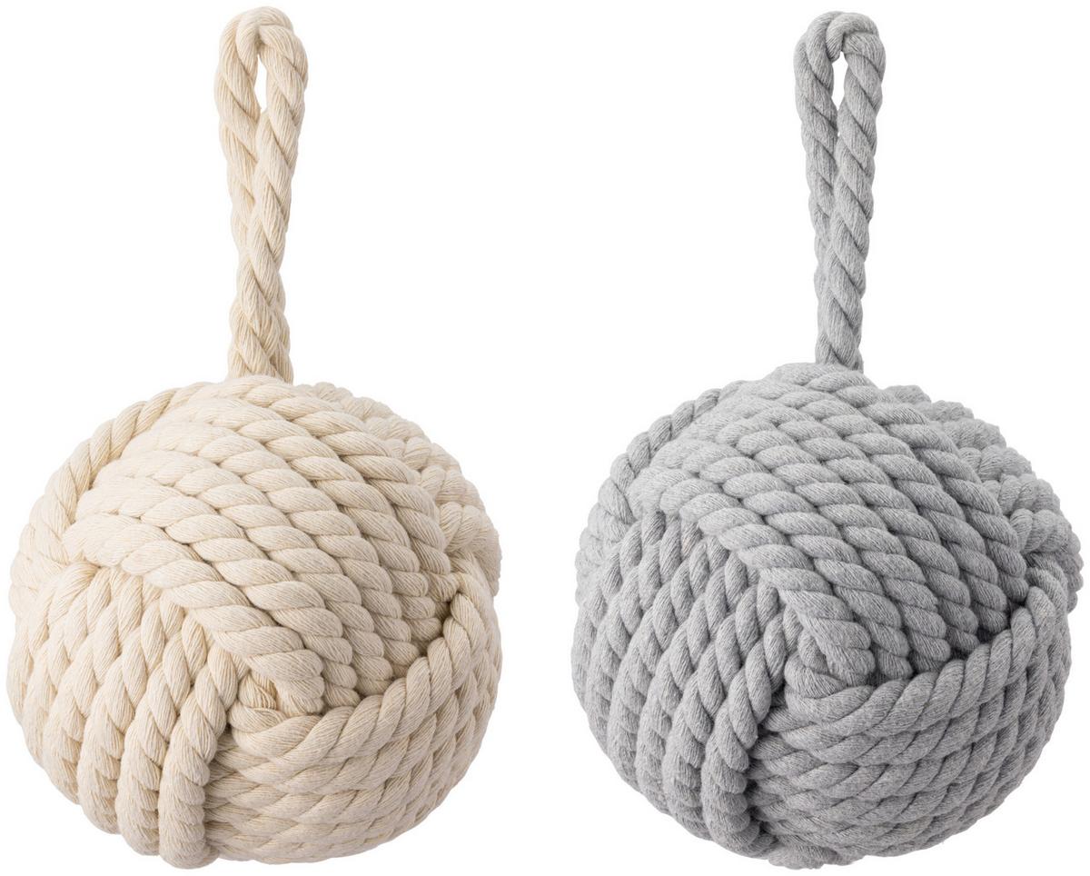 Türstopper Erwin - Weiß/Grau, KONVENTIONELL, Kunststoff/Textil (14cm) - Luca Bessoni