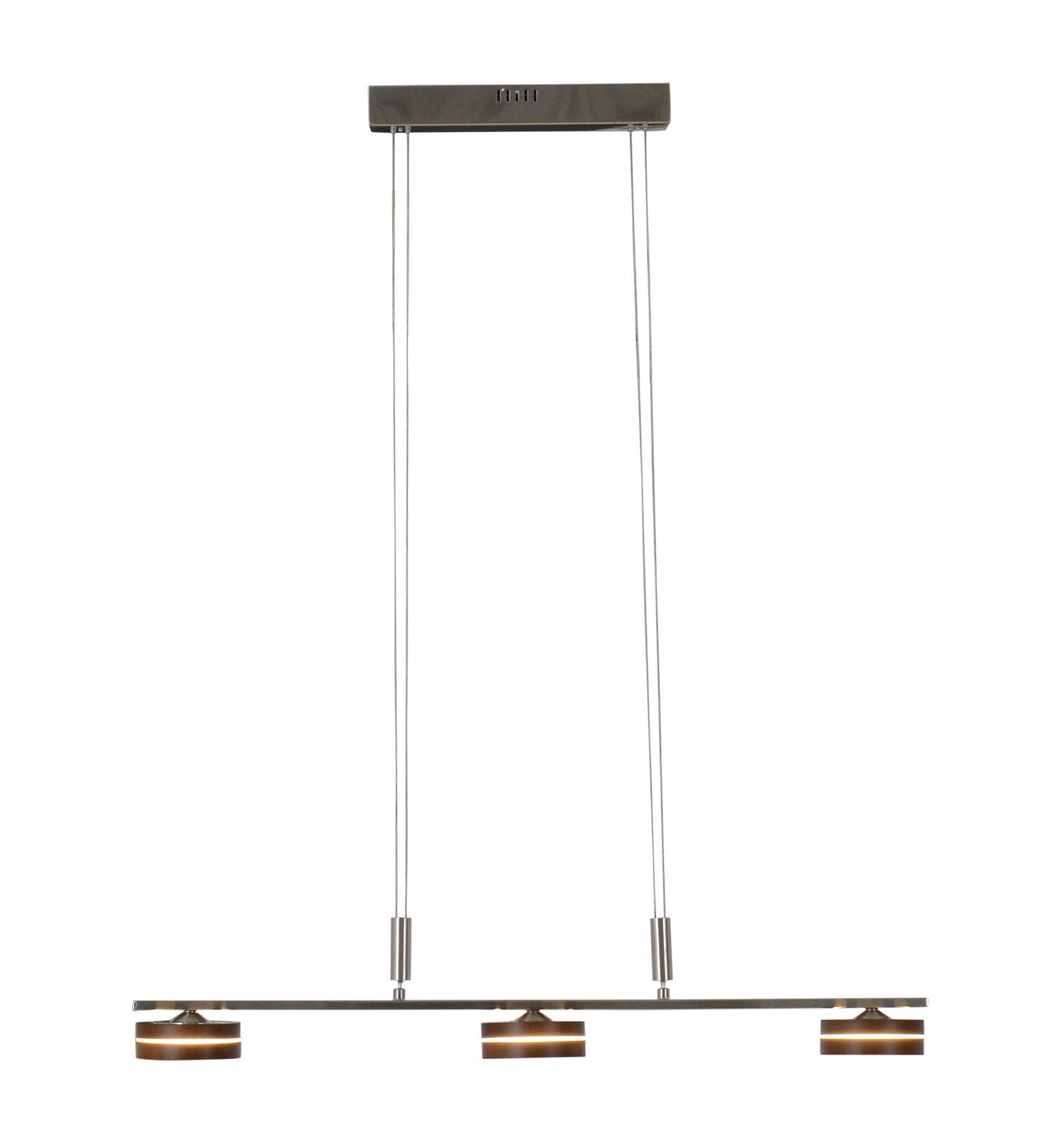 LED-Hängeleuchte Näve H: 80-150 cm 3-Flammig - Natur, Holz/Metall (75/10/80-150cm) - Näve