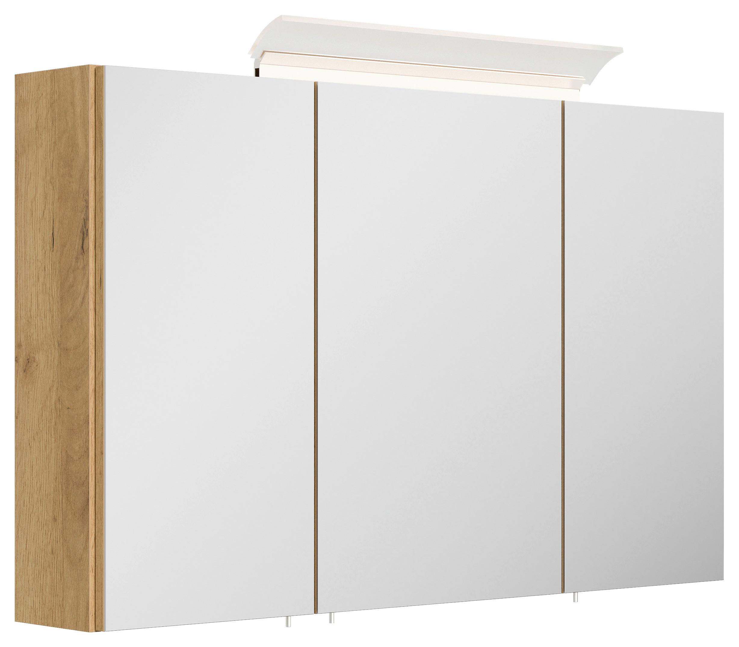 ZRCADLOVÁ SKŘÍŇKA SPIEGELSCHRANK 120 CM - barvy dubu, Moderní, kompozitní dřevo/sklo (120/62,5/17cm) - MID.YOU