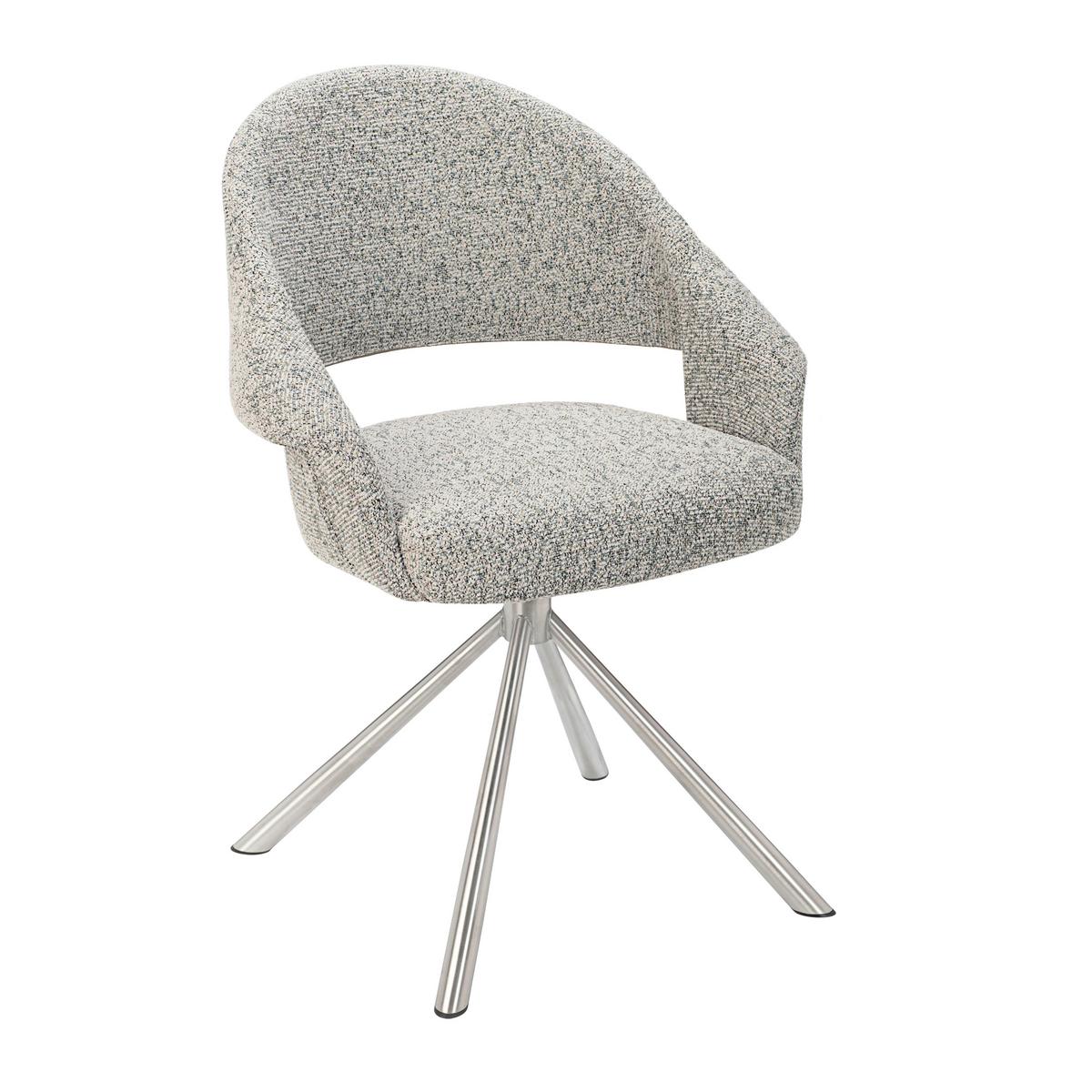 OTOČNÁ STOLIČKA PERAMA -TREND- - farba ušľachtilej ocele/pastelová zelená, Modern, kov/textil (61/83/61cm) - Mömax