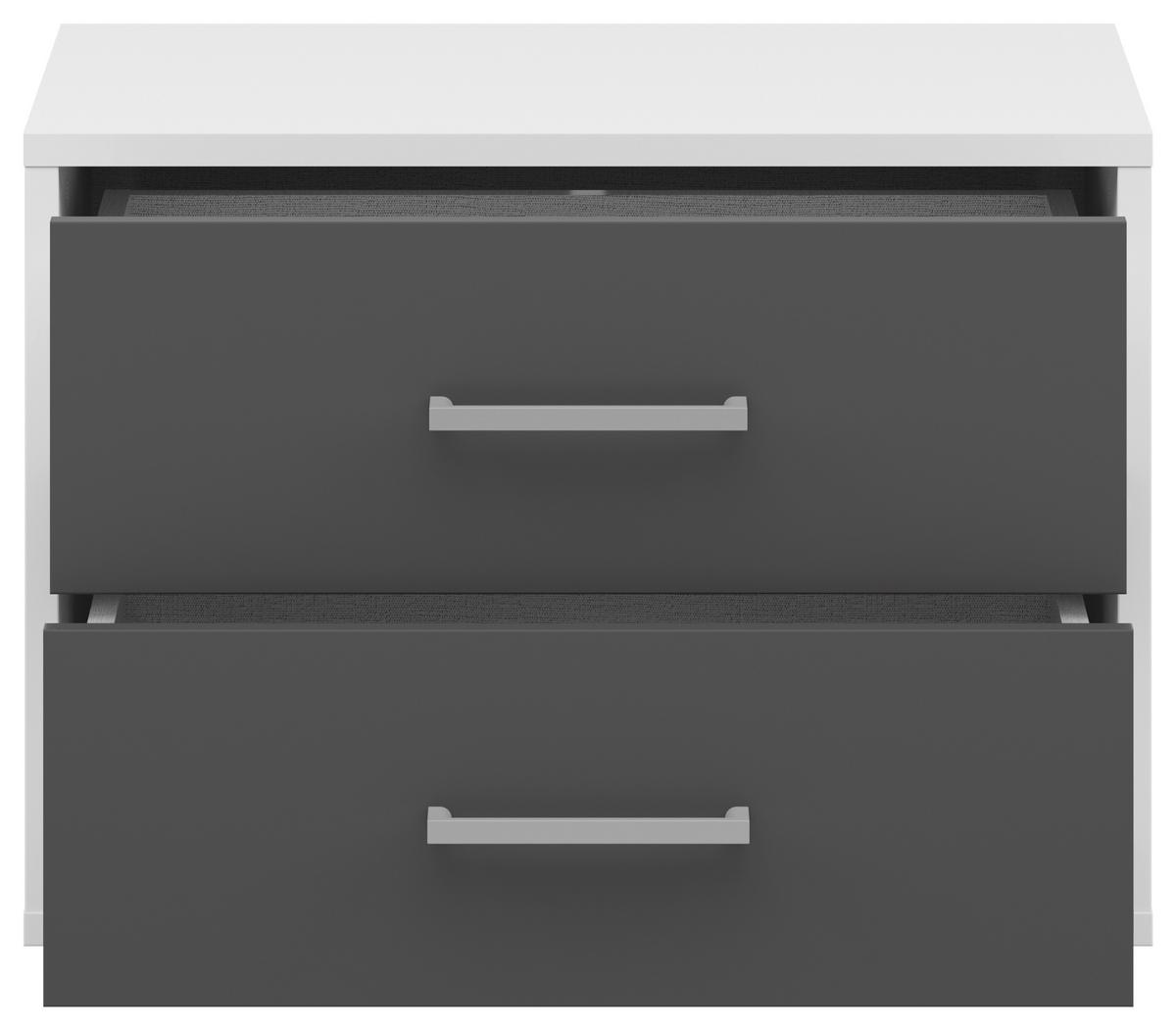 Éjjeliszekrény Smart 2 50/38cm - szürkésfehér/antracit, Basics, faalapú anyag (50/38/35cm)