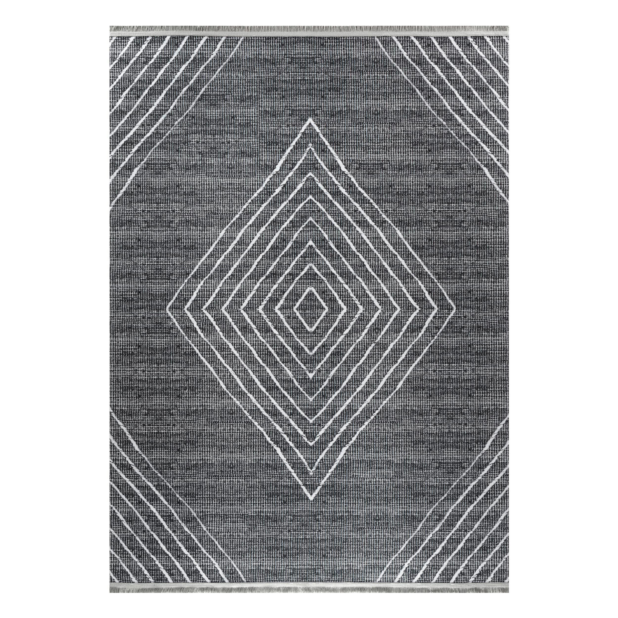 Webteppich Anthrazit/Grau Fabius 120x170 cm - Anthrazit/Grau, Natur, Textil (120/170cm)