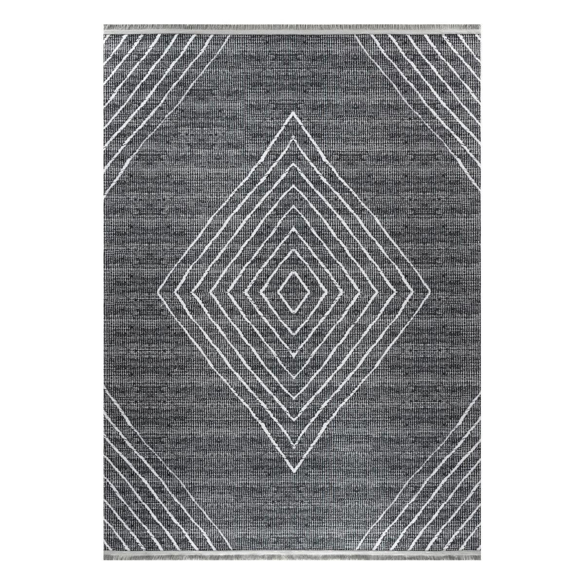 Webteppich Anthrazit/grau Fabius 120x170 Cm - Anthrazit/Grau, Natur, Textil (120/170cm)