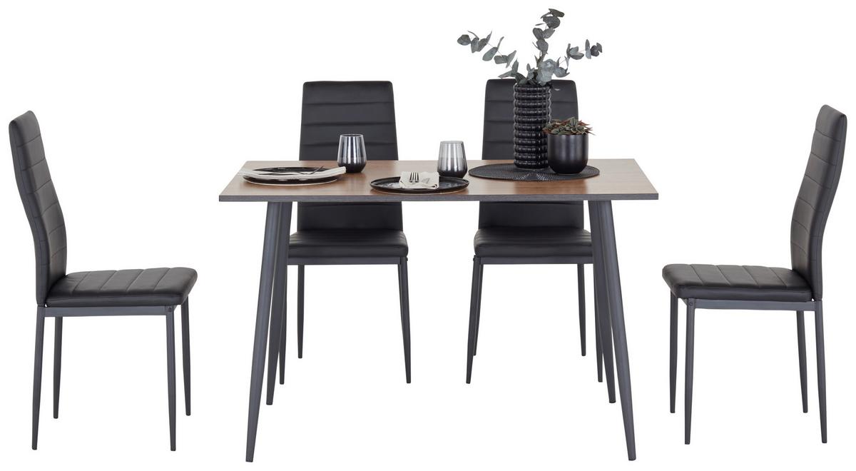 Esstisch Tom 120x76x80 Cm Naturfarben/schwarz - Schwarz/Naturfarben, KONVENTIONELL, Holzwerkstoff/Metall (120/76/80cm)