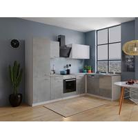 Eckküche Malia 280x172 Cm Grau, Mit Geräte - Weiß/Grau, Basics, Holzwerkstoff (280/172cm) - Respekta