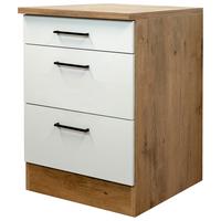 Spodnní skřiňka se zásuvkami AVILA - barvy dubu/černá, Konvenční, kov/kompozitní dřevo (60/85/60cm) - FlexWell