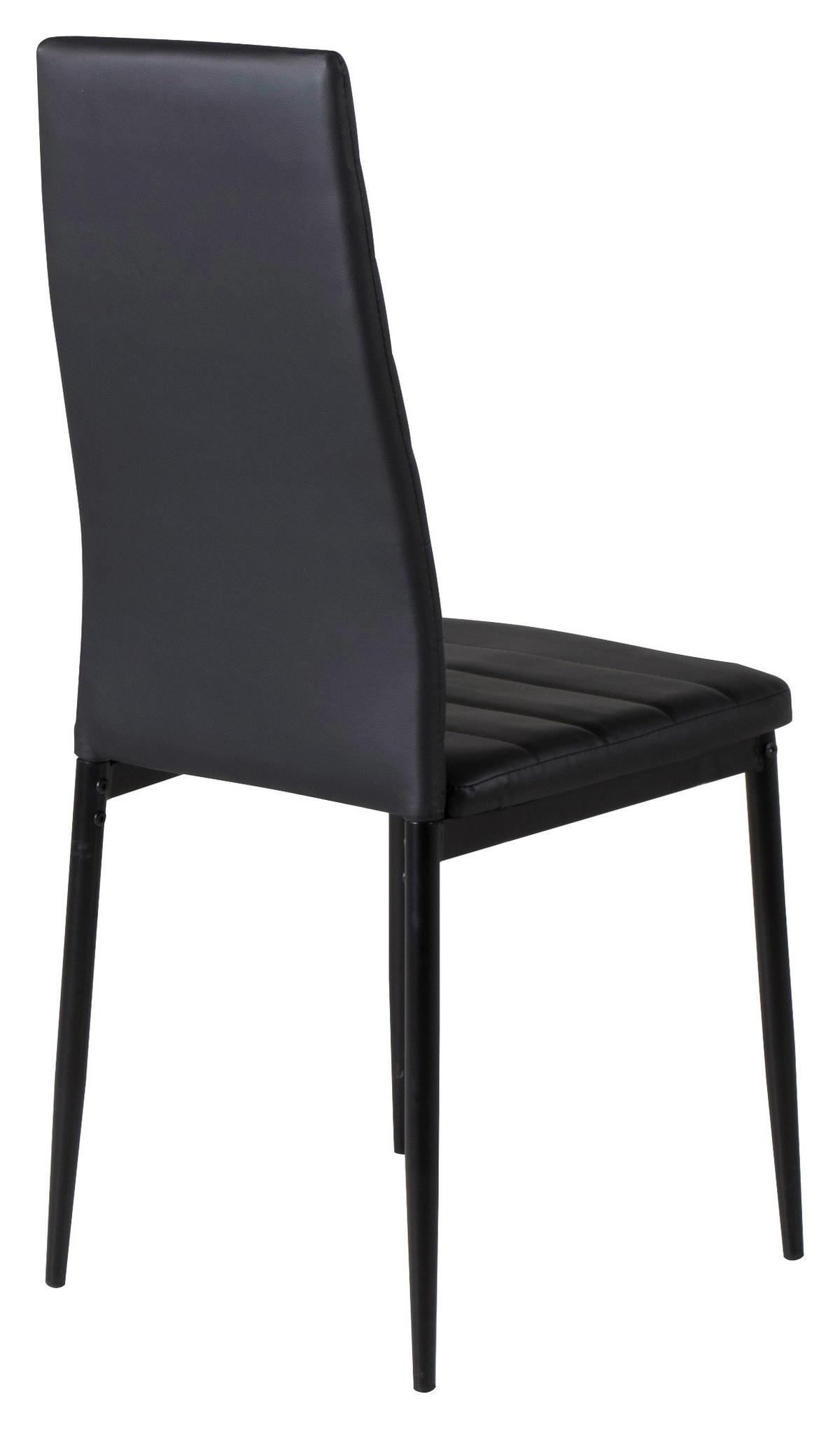 Stuhl-Set Slim - Schwarz, Design, Textil/Metall (42/98/48cm) - Livetastic