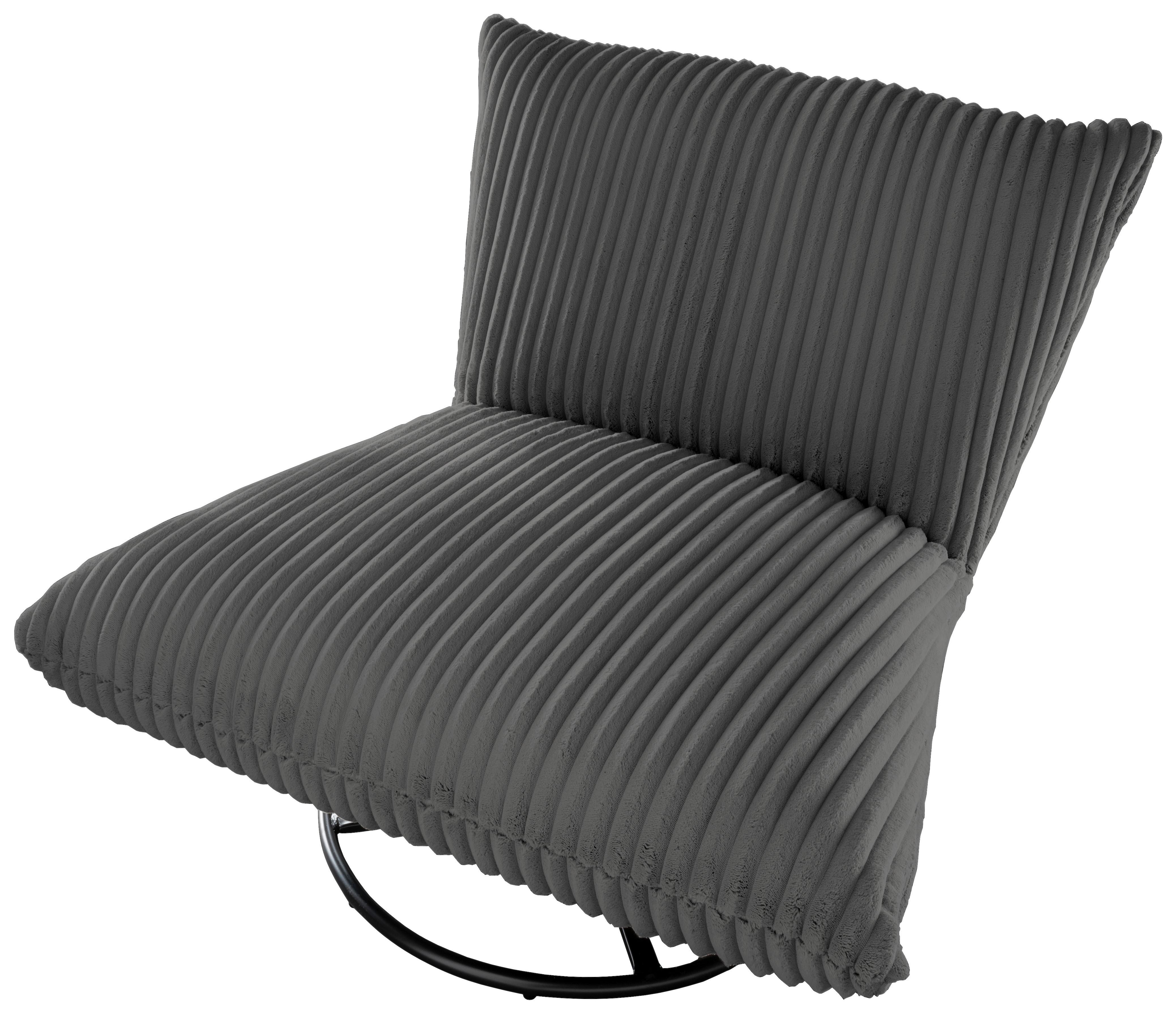 Relaxsessel Cremona Anthrazit B: 100 Cm - Anthrazit/Schwarz, Design, Textil (100/78/96cm) - Livetastic