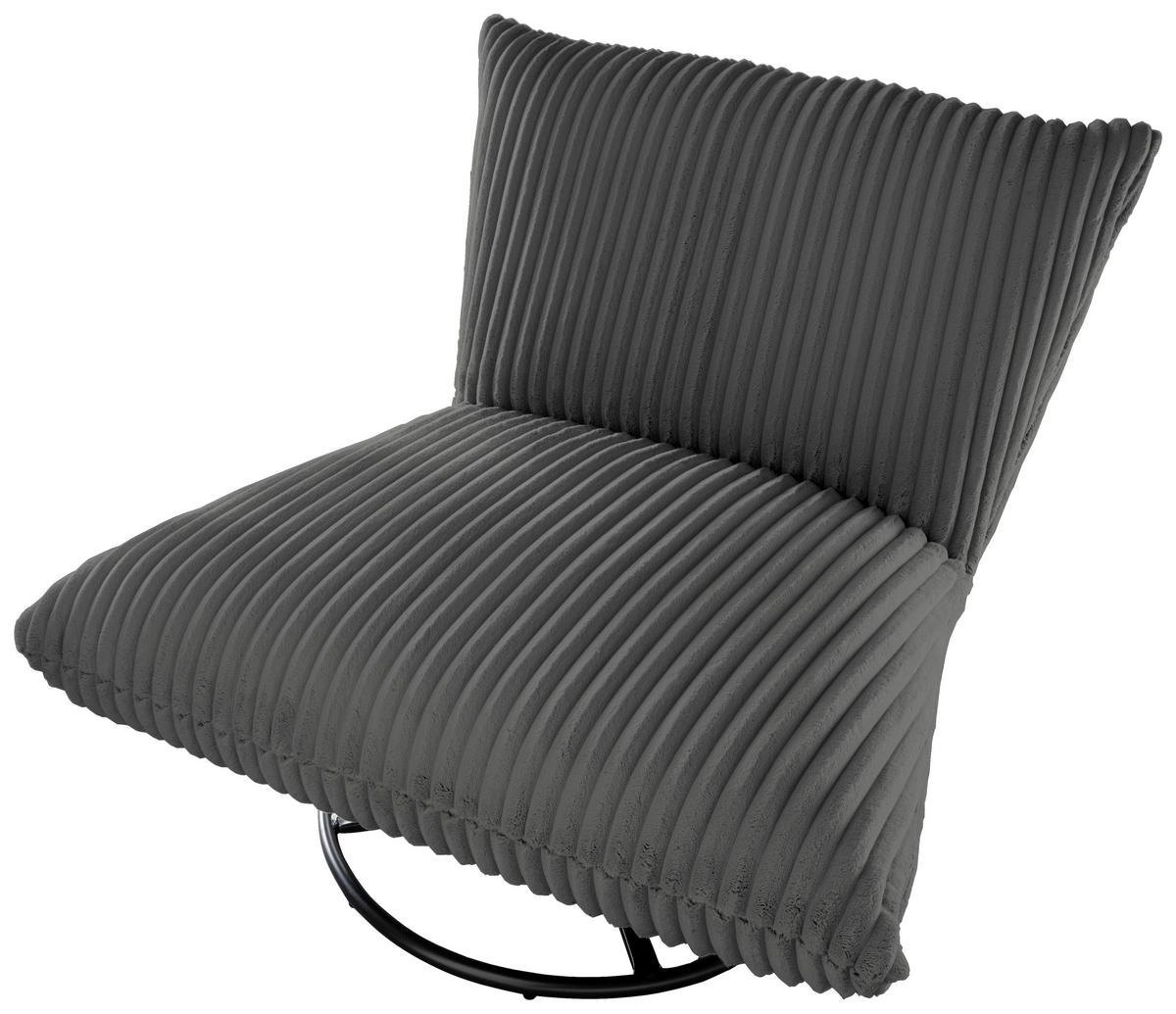 Relaxsessel Cremona Anthrazit B: 100 Cm - Anthrazit/Schwarz, Design, Textil (100/78/96cm) - Livetastic