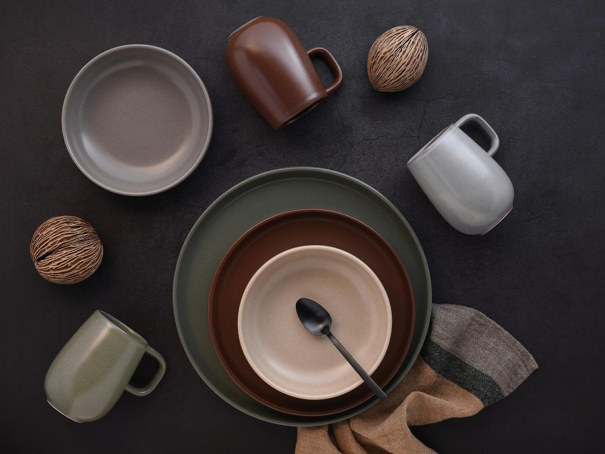 Kombiservice Uno Keramik 4 Personen Geschirr Set - Multicolor, MODERN, Keramik (40,5/37/49,5cm) - Creatable