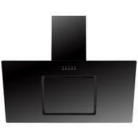 Dunstabzugshaube Svea Schwarz B: 90 cm, LED - Schwarz, Trend, Glas/Metall (90/73,9-111,9/37cm) - Respekta