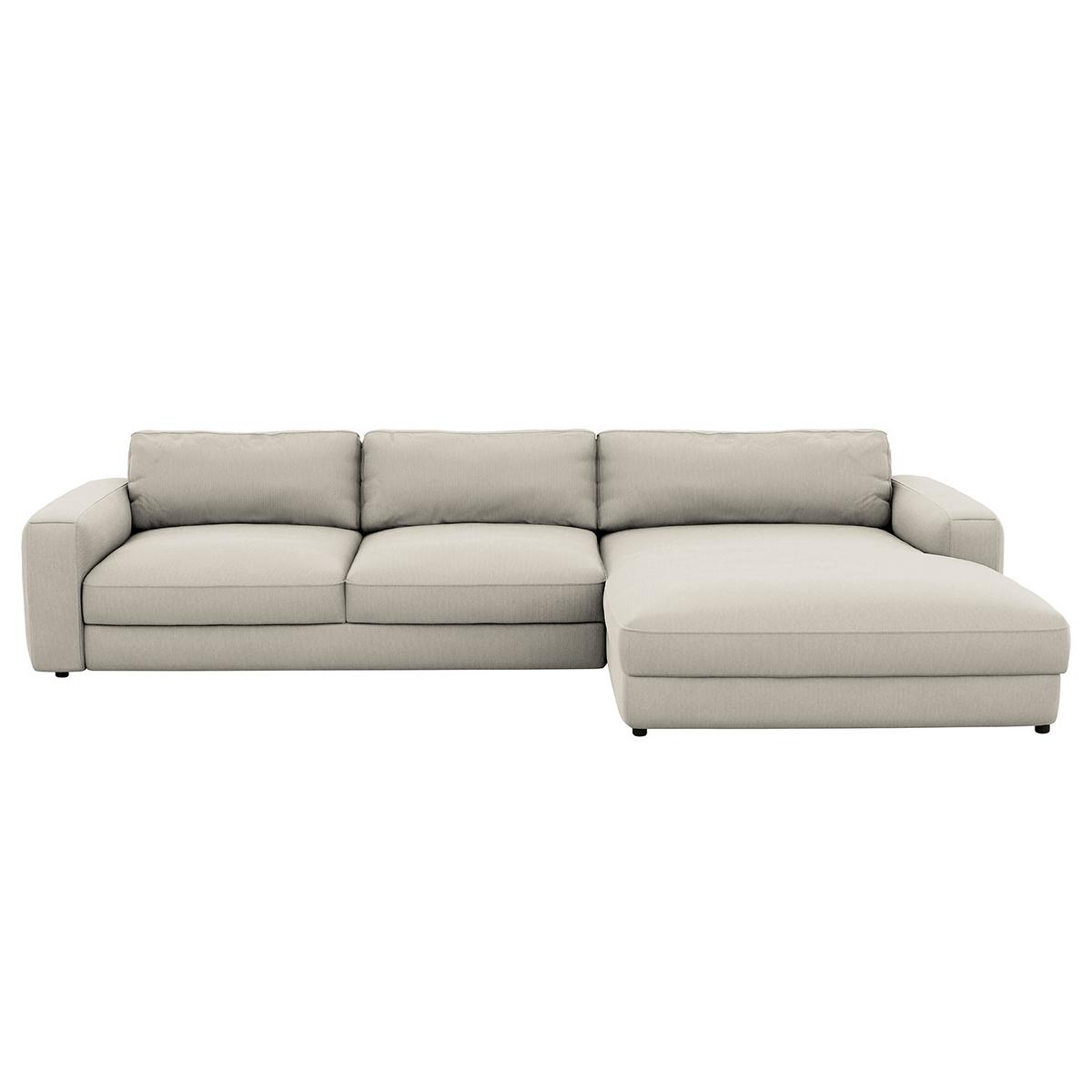 Ecksofa Bourbon, Grau S: 303x176 cm - Schwarz/Grau, MODERN, Textil (303/176cm) - Trendmanufaktur