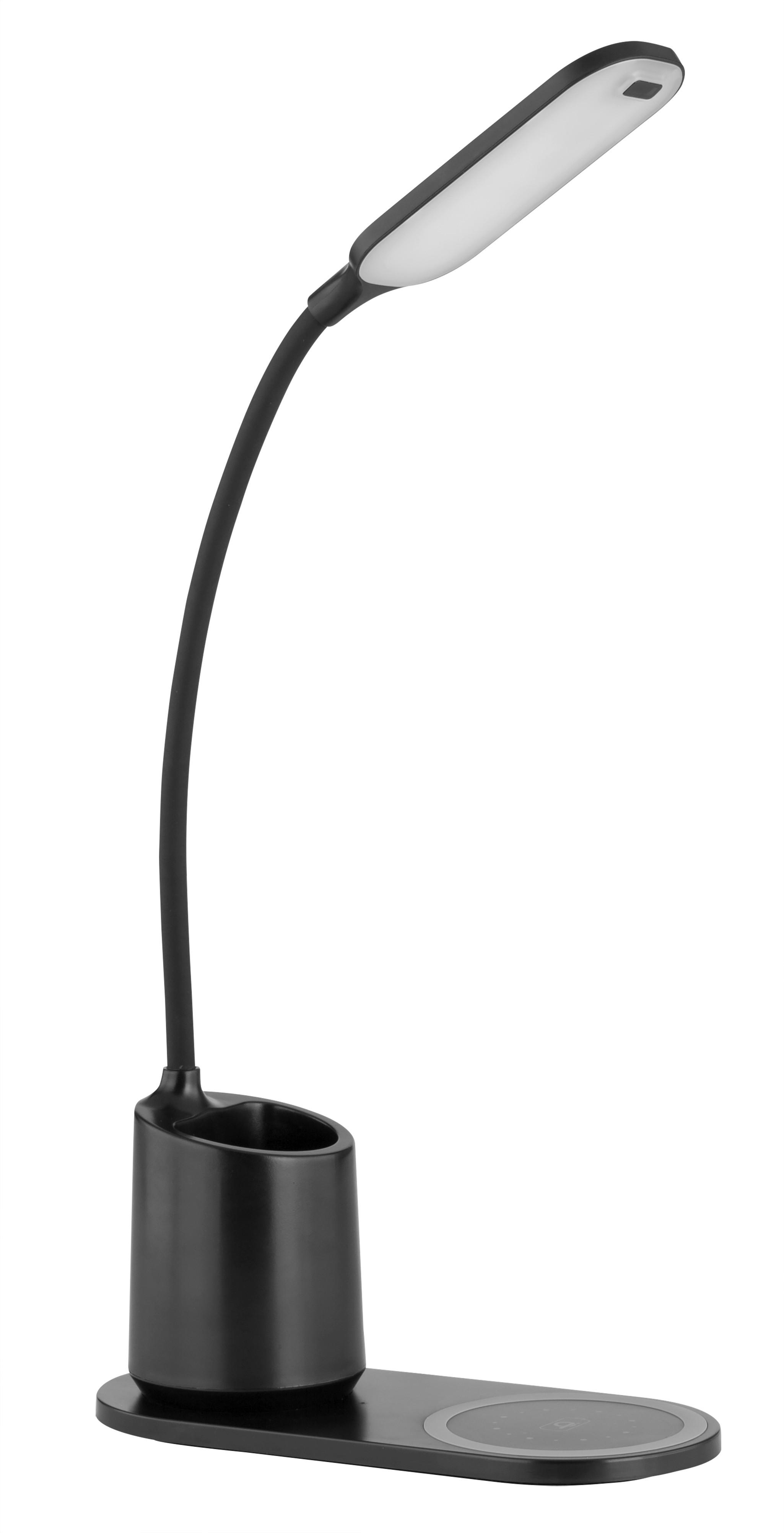 LED-SCHREIBTISCHLEUCHTE 58429B - Opal/Schwarz, Design, Kunststoff (34/8.5/45cm) - Globo