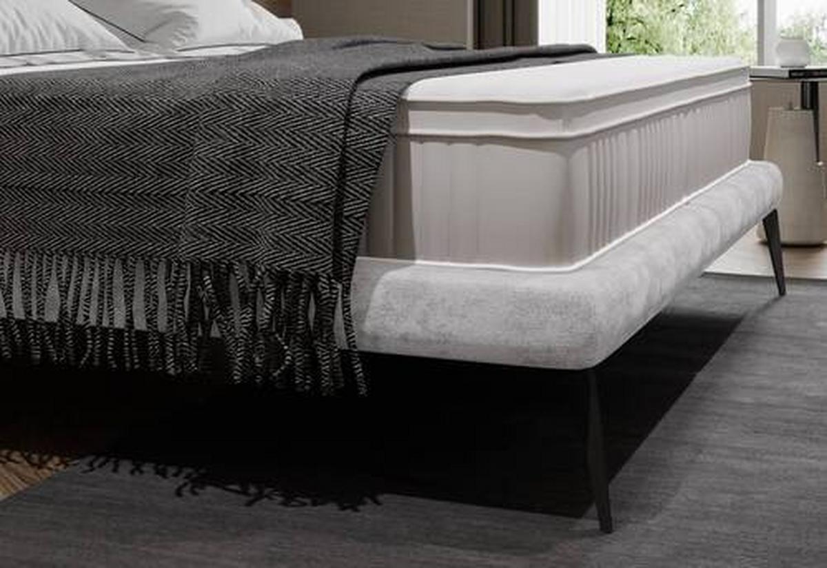 Polsterbett Mit Matratze 180x200 Tessina Sorisso Creme - Creme/Schwarz, MODERN, Textil (180/200cm) - Livetastic