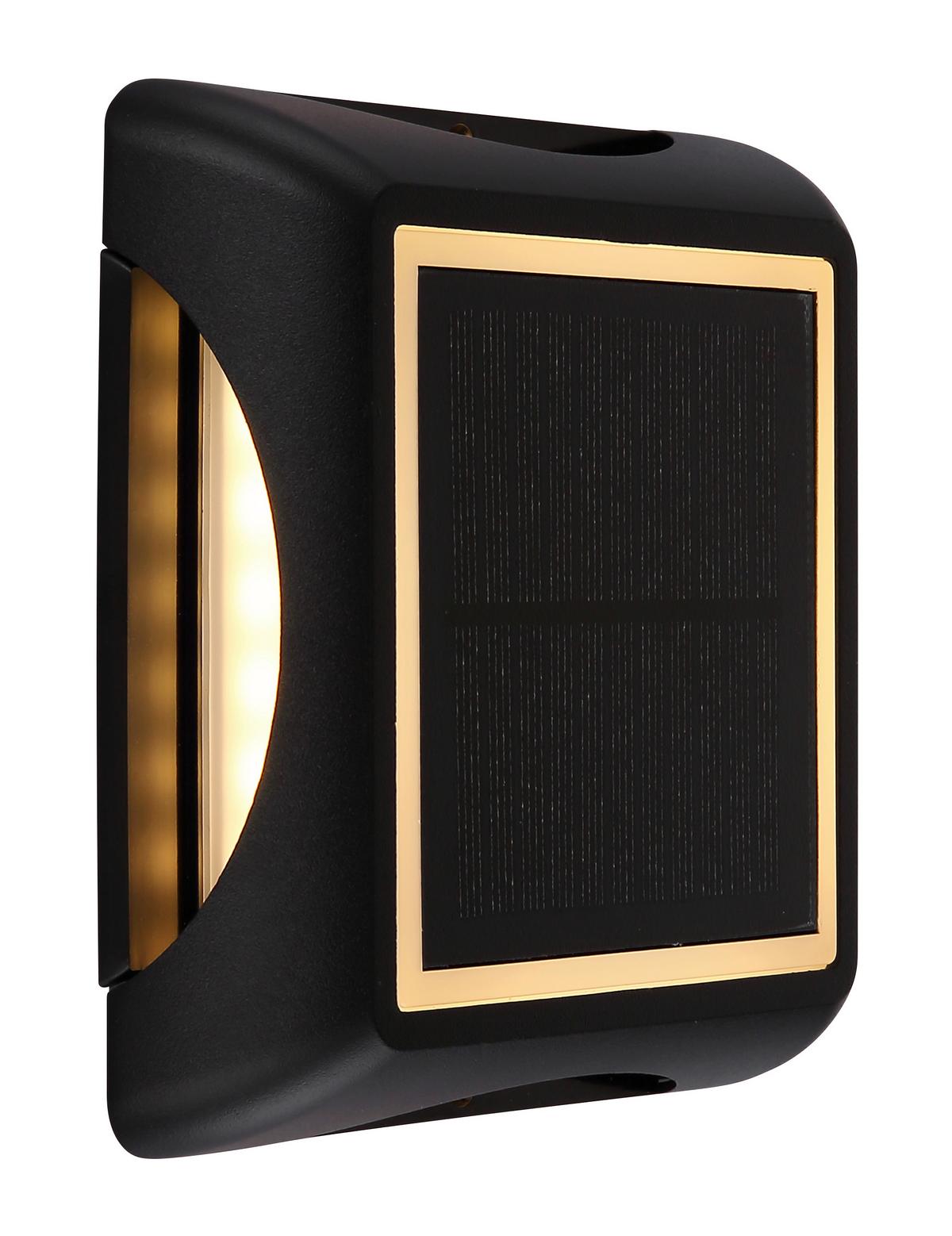 Solarleuchte 3000k, 10-60lm - Opal/Schwarz, Design, Kunststoff/Metall (14/14/3,6cm) - Globo