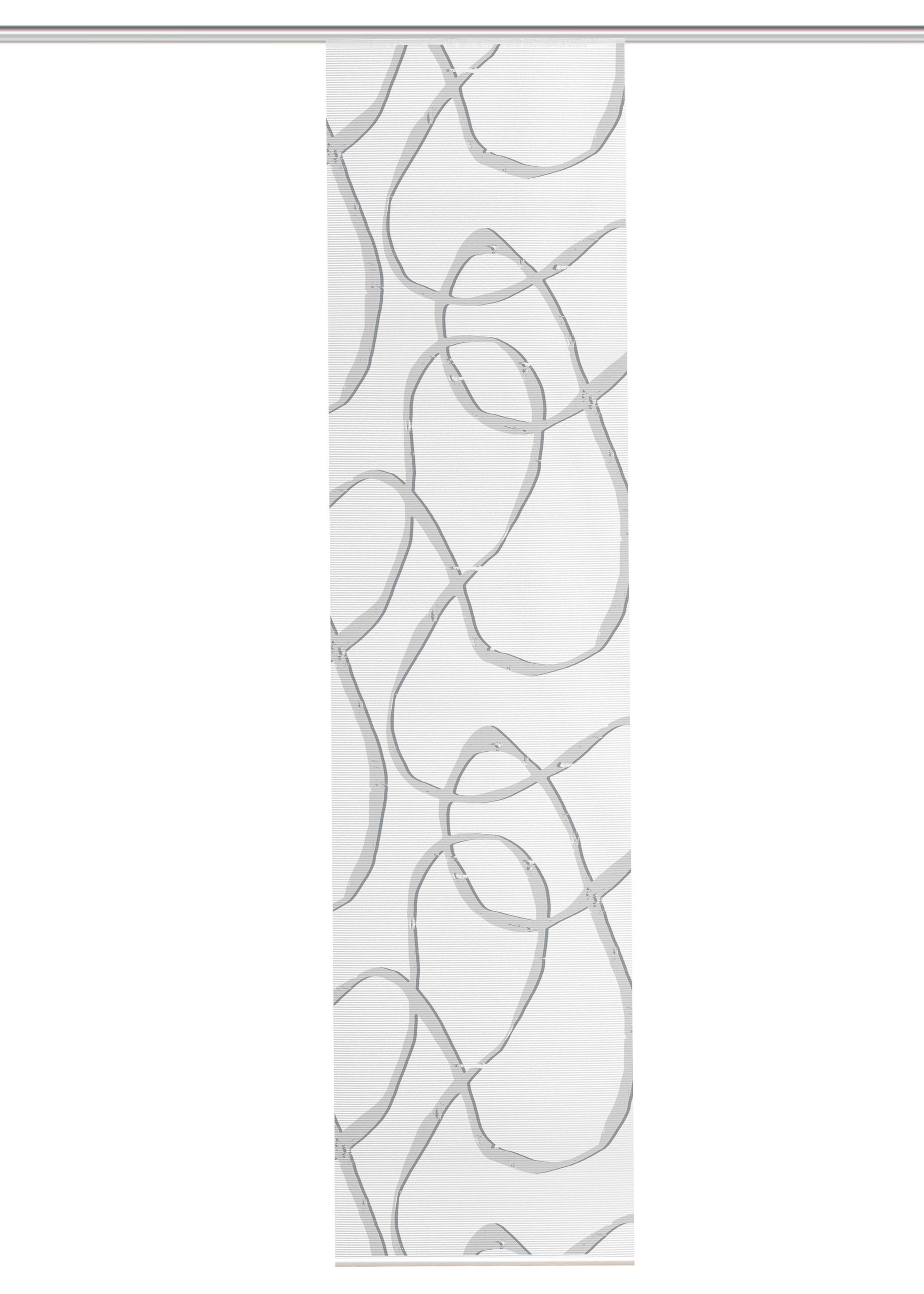 Flächenvorhang Ophelia - Grau Hochglanz/Weiß, KONVENTIONELL, Textil (60/260cm)