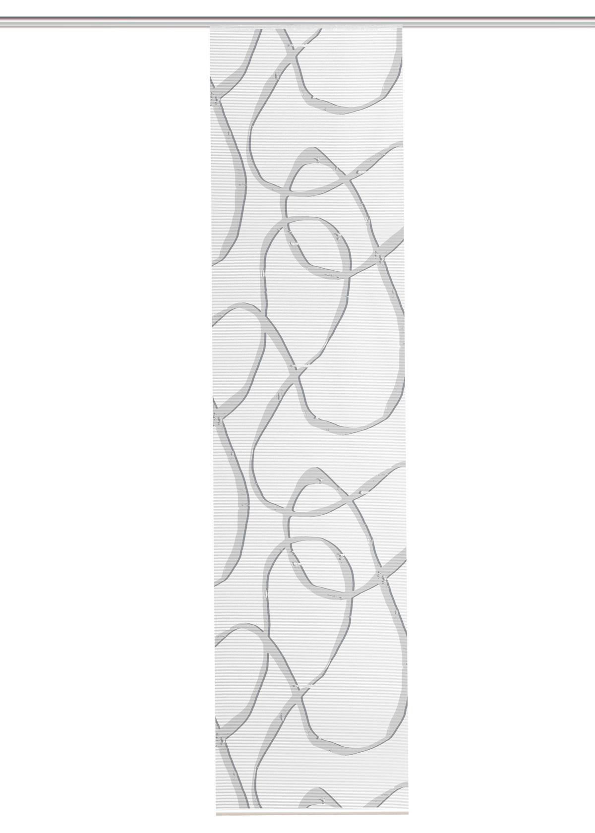 Flächenvorhang Ophelia - Grau Hochglanz/Weiß, KONVENTIONELL, Textil (60/260cm)